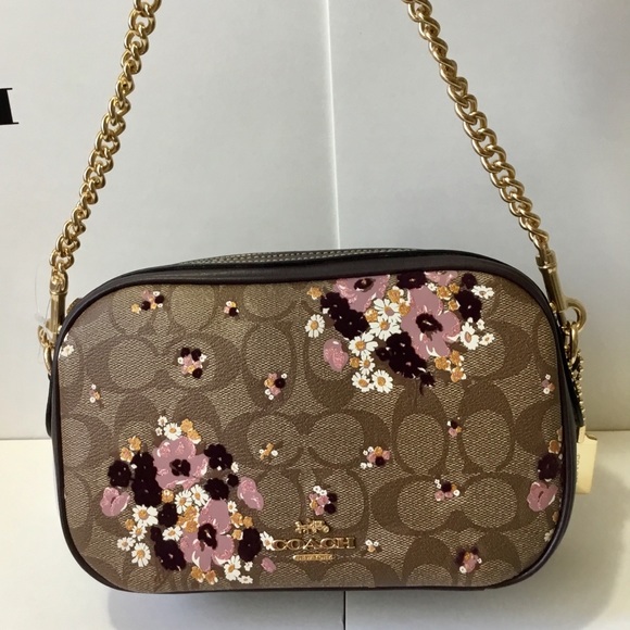 🌷COACH Isla Chain Crossbody With Floral Flocking - Picture 7 of 8